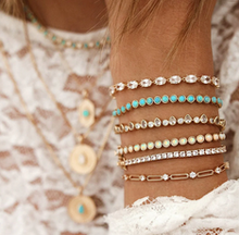 Load image into Gallery viewer, Elizabeth Stone Tennis Bracelet in Blue Opal