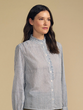 Load image into Gallery viewer, Velvet Betty Hand Block Stripe Button-Up Shirt