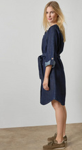 Load image into Gallery viewer, Lilla P Dolman Full Sleeve Shirt Dress in Dark Wash
