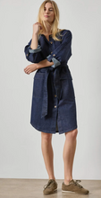 Load image into Gallery viewer, Lilla P Dolman Full Sleeve Shirt Dress in Dark Wash