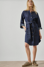 Load image into Gallery viewer, Lilla P Dolman Full Sleeve Shirt Dress in Dark Wash