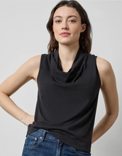 Load image into Gallery viewer, Lilla P Drape Neck Sleeveless Top Black