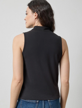 Load image into Gallery viewer, Lilla P Drape Neck Sleeveless Top Black