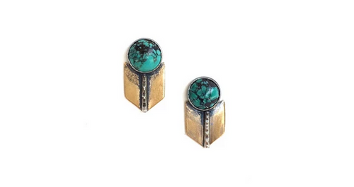 Claire Sommers Buck Archer Studs with Turquoise