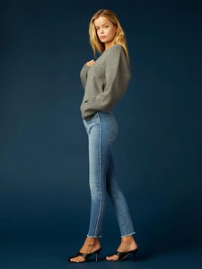 DL1961  Florence Skinny Mid Rise Instasculpt Ankle Jean in Riviera Frayed